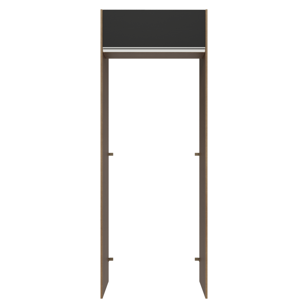 Mueble para empotrar Heladera 83 cm 1 Puerta Rebatible Marrón/Negro Glamy Madesa