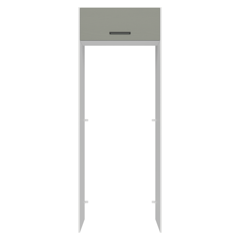 Mueble para empotrar Heladera 83 cm 1 Puerta Rebatible Blanco/Gris Agata Madesa