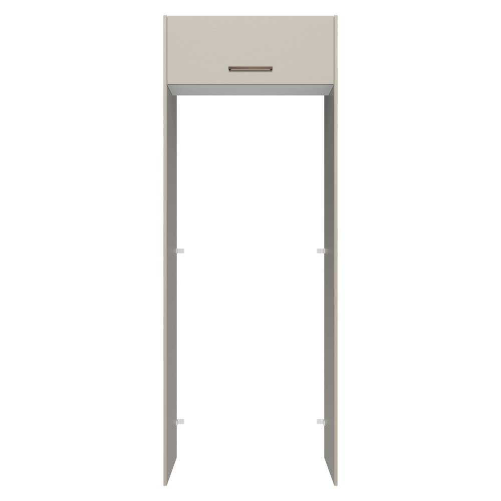 Mueble para empotrar Heladera 83 cm 1 Puerta Rebatible Crema/Blanco/Crema Agata Madesa