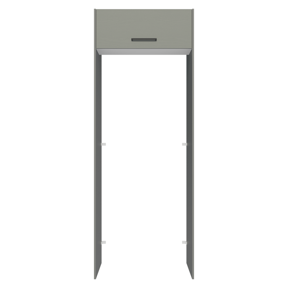 Mueble para empotrar Heladera 83 cm 1 Puerta Rebatible Gris/Blanco/Gris Agata Madesa