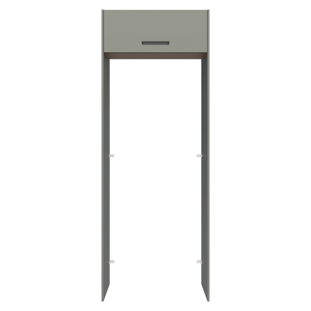 Mueble para empotrar Heladera 83 cm 1 Puerta Rebatible Gris/Marrón/Gris Agata Madesa