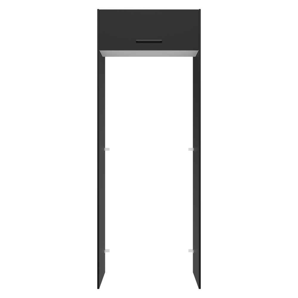 Mueble para empotrar Heladera 83 cm 1 Puerta Rebatible Negro/Blanco/Negro Agata Madesa