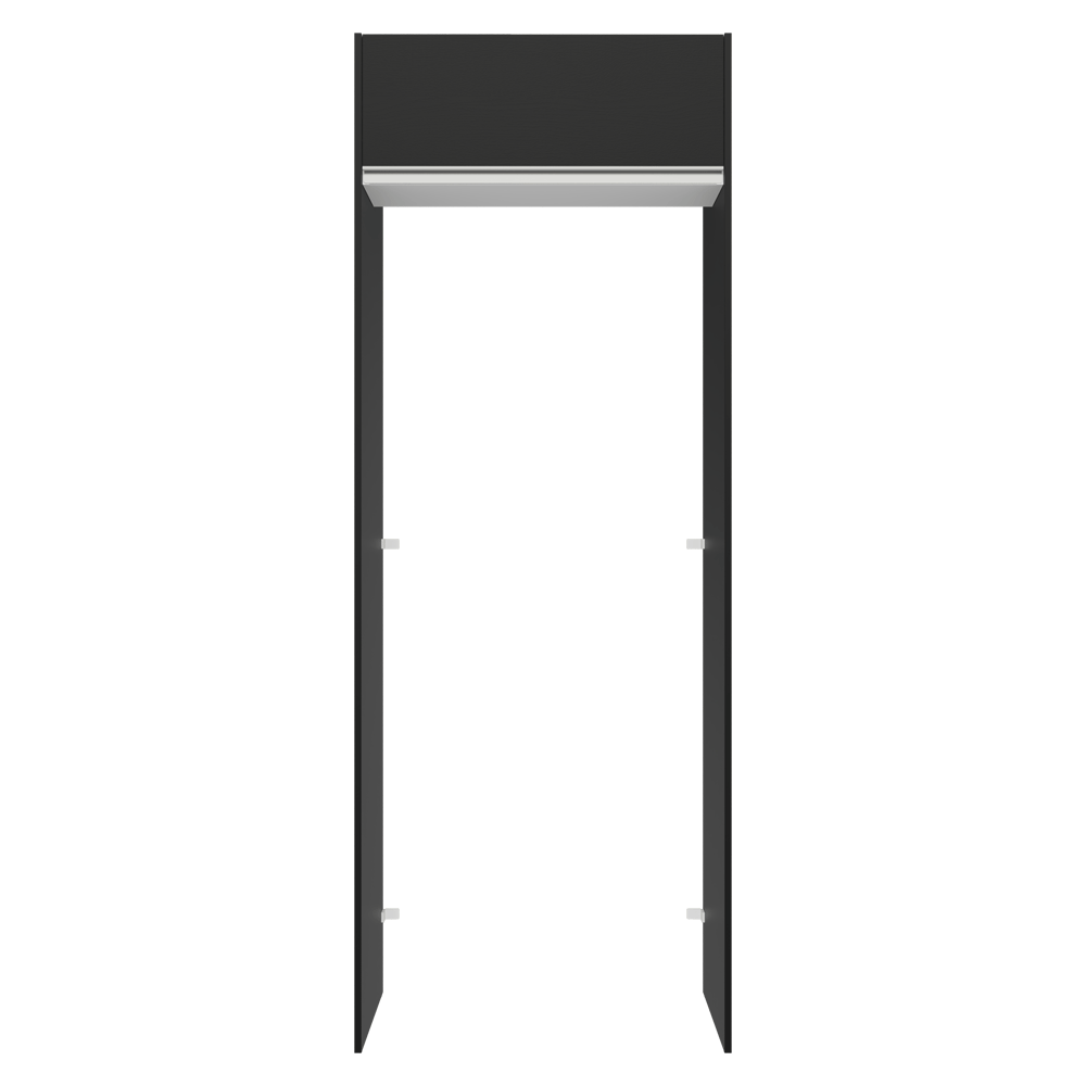 Mueble para empotrar Heladera 83 cm 1 Puerta Rebatible Negro/Blanco/Negro Glamy Madesa