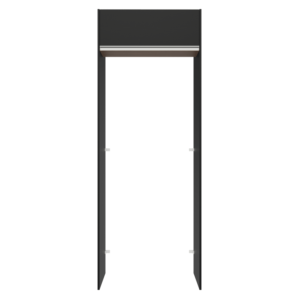 Mueble para empotrar Heladera 83 cm 1 Puerta Rebatible Negro/Marrón/Negro Glamy Madesa