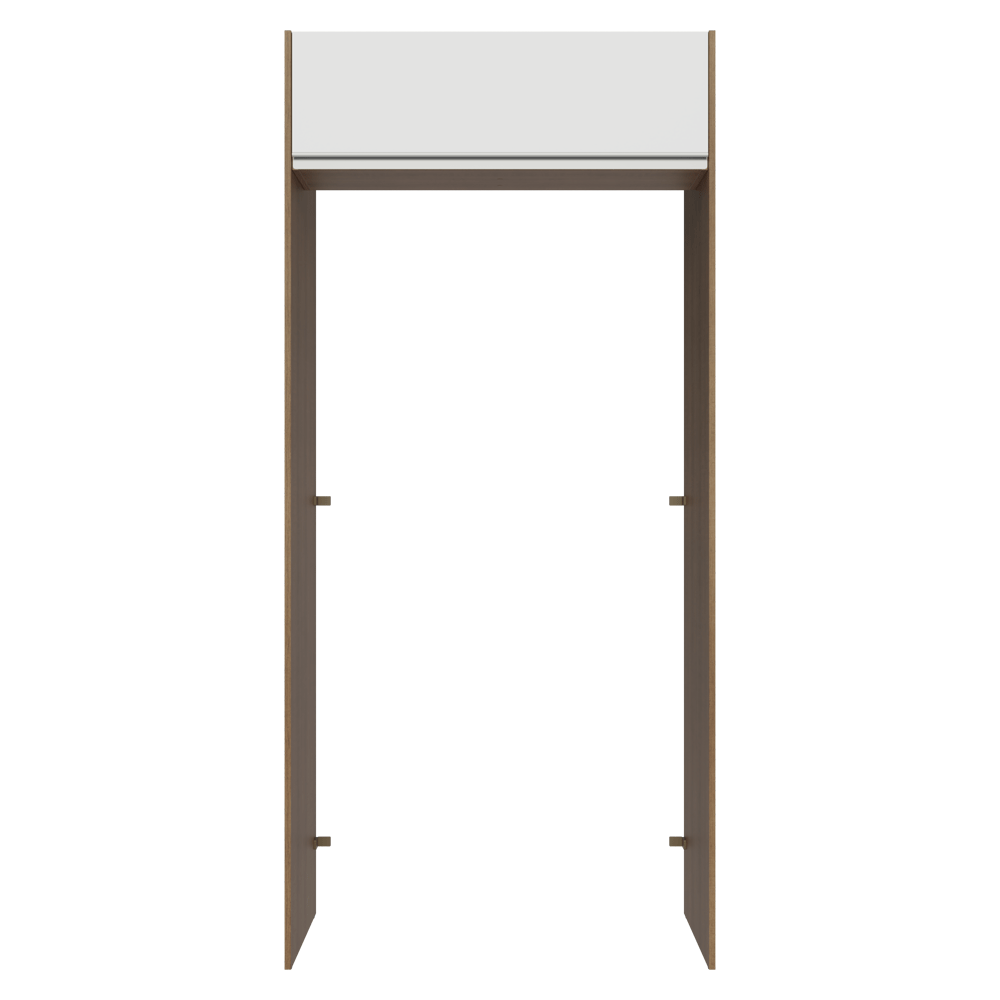 Mueble para empotrar Heladera 103 cm 1 Puerta Abatible Marrón/Blanco Glamy Madesa