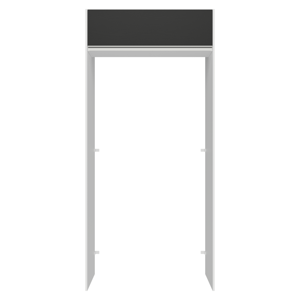 Mueble para empotrar Heladera 103 cm 1 Puerta Abatible Blanco/Negro Glamy Madesa