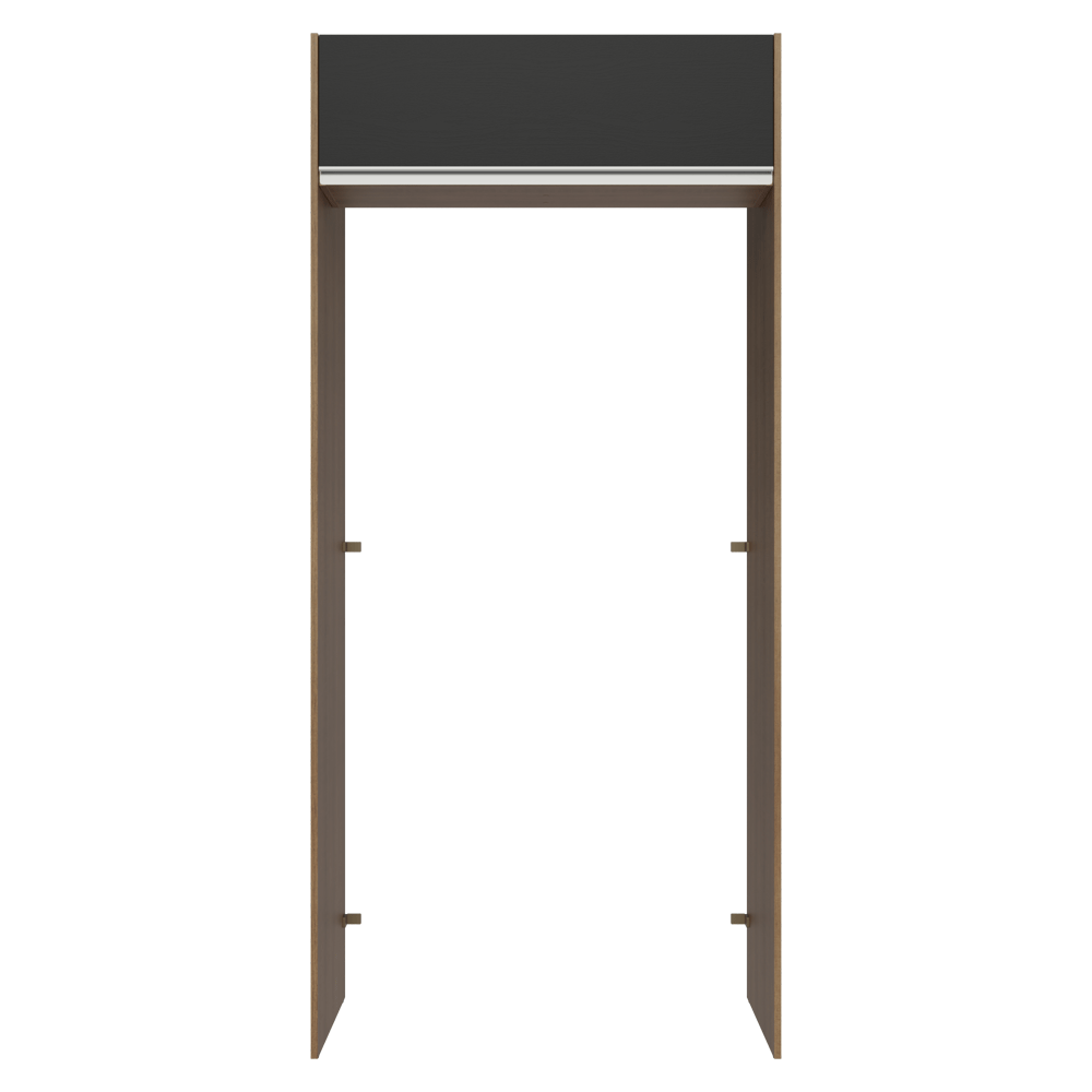 Mueble para empotrar Heladera 103 cm 1 Puerta Abatible Marrón/Negro Glamy Madesa