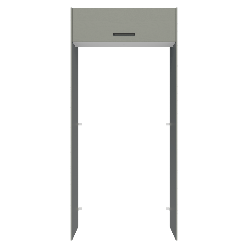 Mueble para empotrar Heladera 103 cm 1 Puerta Abatible Gris/Blanco/Gris Agata Madesa
