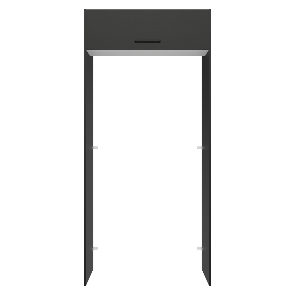 Mueble para empotrar Heladera 103 cm 1 Puerta Abatible Negro/Blanco/Negro Agata Madesa