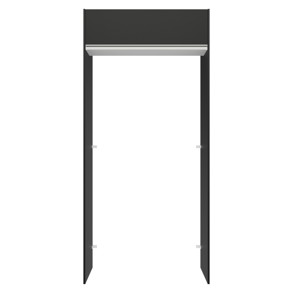 Mueble para empotrar Heladera 103 cm 1 Puerta Abatible Negro/Blanco/Negro Glamy Madesa