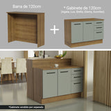 Isla de Cocina con Barra desayunador Madesa 120cm Marrón