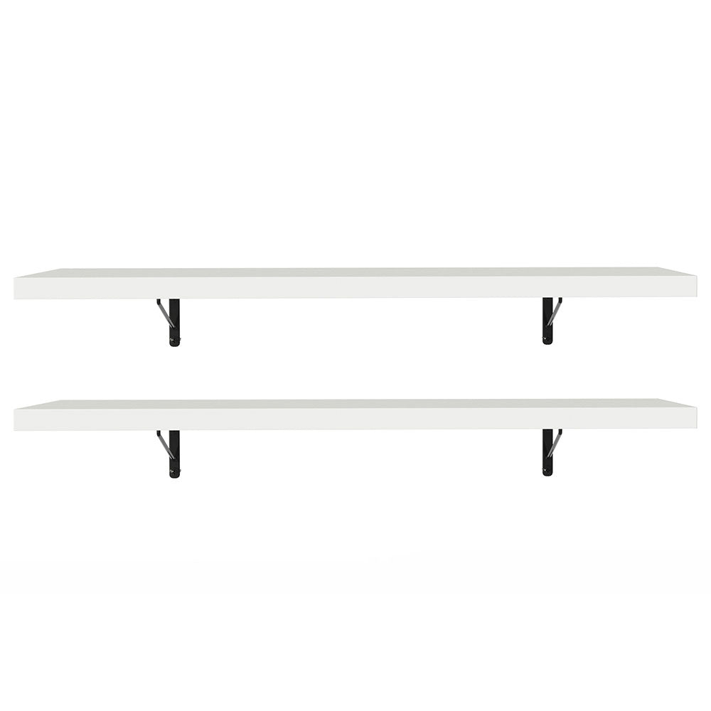 Kit de 2 Estantes de Cocina Flotantes 80 cm con Soportes, Blanco