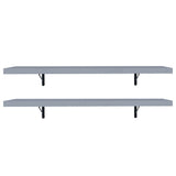 Kit de 2 Estantes de Cocina Flotantes 80 cm con Soportes, Gris