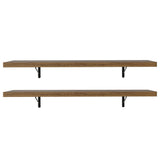 Kit de 2 Estantes de Cocina Flotantes 80 cm con Soportes, Marrón