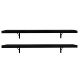 Kit de 2 Estantes de Cocina Flotantes 80 cm con Soportes, Negro
