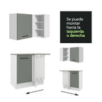 Combo completo de Cocina Esquinera 486 cm 13 Puertas 3 Cajones Sin Mesada Blanco/Gris Agata Madesa
