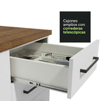Combo completo de Cocina Esquinera 486 cm 13 Puertas 3 Cajones Sin Mesada Blanco/Marrón Agata Madesa