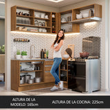Combo completo de Cocina Esquinera 349cm Marrón Glamy Madesa 06