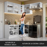Combo completo de Cocina Esquinera 349cm Blanco/Negro Glamy Madesa 07