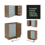 Combo completo de Cocina Esquinero 546cm Marrón/Gris Lux Madesa 01