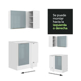 Combo completo de Cocina Esquinero 546cm Blanco/Gris Lux Madesa 01
