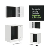 Combo completo de Cocina Esquinero 546cm Blanco/Negro Lux Madesa 05