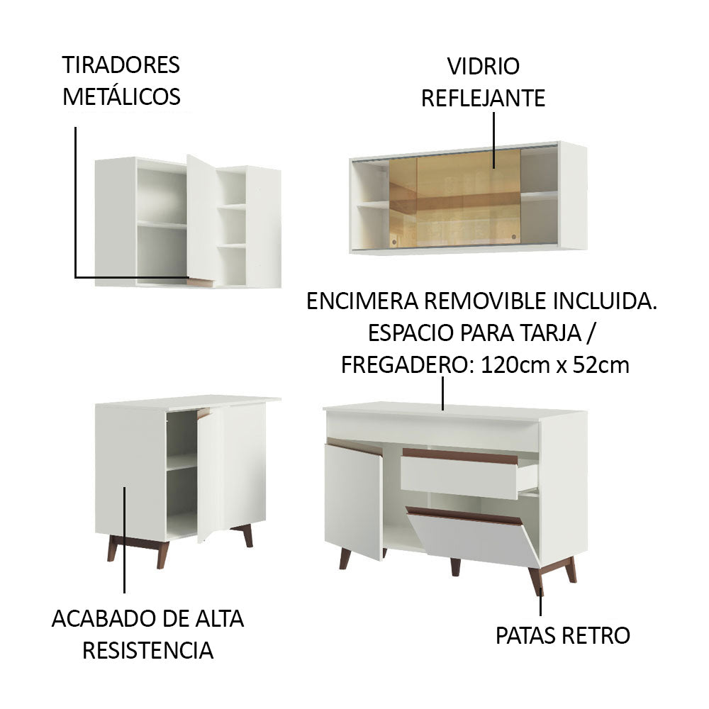 Combo completo de Cocina Esquinera 262 cm Reims Blanco 01