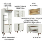 Combo completo de Cocina Esquinera 332 cm 9 Puertas 1 Cajón Blanco Reims Madesa