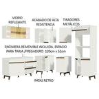 Combo completo de Cocina Esquinera 367 cm 11 Puertas 1 Cajón Blanco Reims Madesa