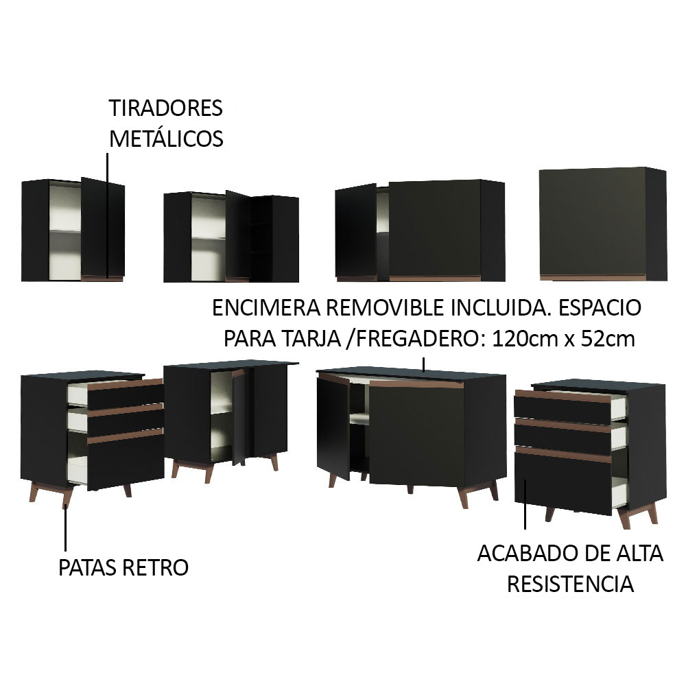 Combo completo de Cocina Esquinera Madesa Reims 382cm NN 02
