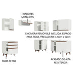 Combo completo de Cocina Esquinera 392 cm 8 Puertas 3 Cajones Blanco Reims Madesa