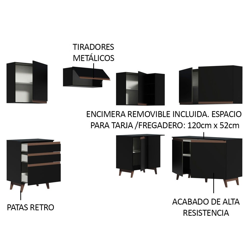 Combo completo de Cocina Esquinera Madesa Reims 392cm NN 01