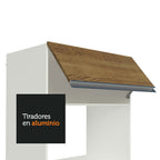 Combo completo de Cocina Esquinera 448 cm 17 Puertas 2 Cajones 100% MDF Blanco/Marrón/Crema Smart Madesa