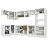 Combo Completo de Cocina Esquinera 100% MDF 447 cm Blanco/Marrón/Crema Smart Madesa 02
