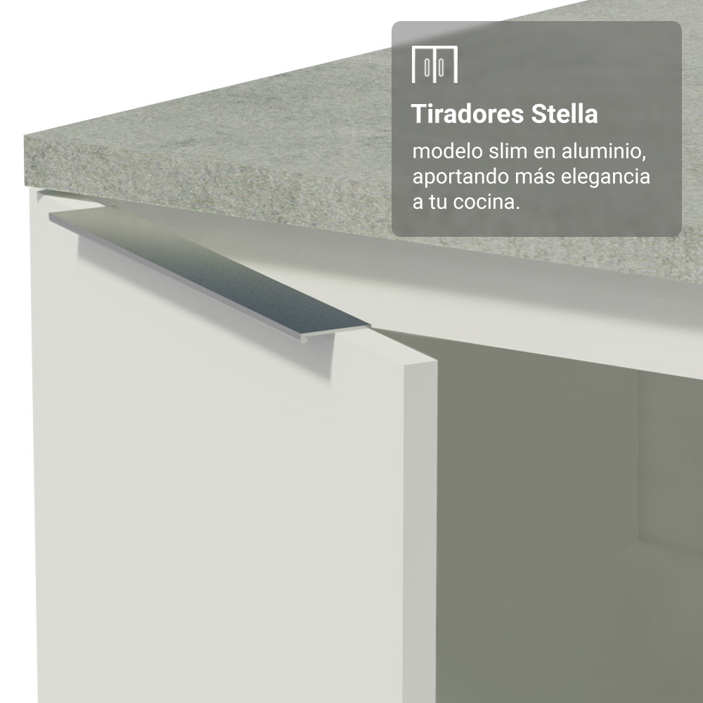 Combo completo de Cocina Esquinera con Cristalero 549 cm Madesa Stella BM 01