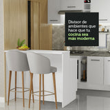 Isla de Cocina con Barra desayunador y Bajo Mesada 120 cm Blanco Agata Madesa