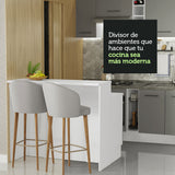 Isla de Cocina con Barra desayunador y Bajo Mesada 120 cm Blanco/Gris Agata Madesa