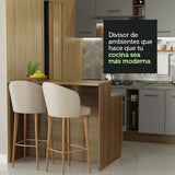 Isla de Cocina con Barra desayunador y Bajo Mesada 120 cm Marrón/Gris Agata Madesa