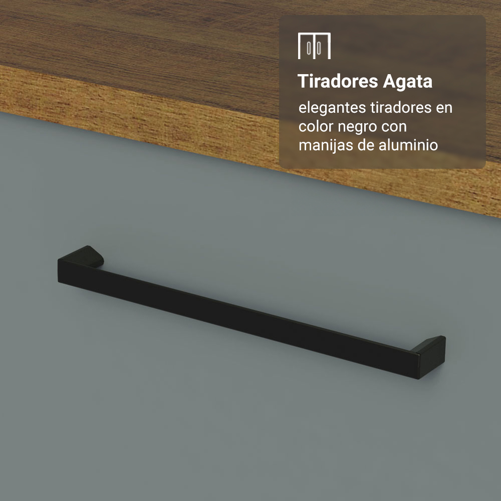 Kit Bajo Mesada + Cristalero 70cm Marrón/Gris Agata Madesa 02