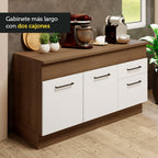 Cocina Compacta 150 cm 4 Puertas 2 Cajones Marrón/Blanco Agata Madesa