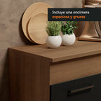 Cocina Compacta 150 cm 4 Puertas 2 Cajones Marrón/Negro Agata Madesa