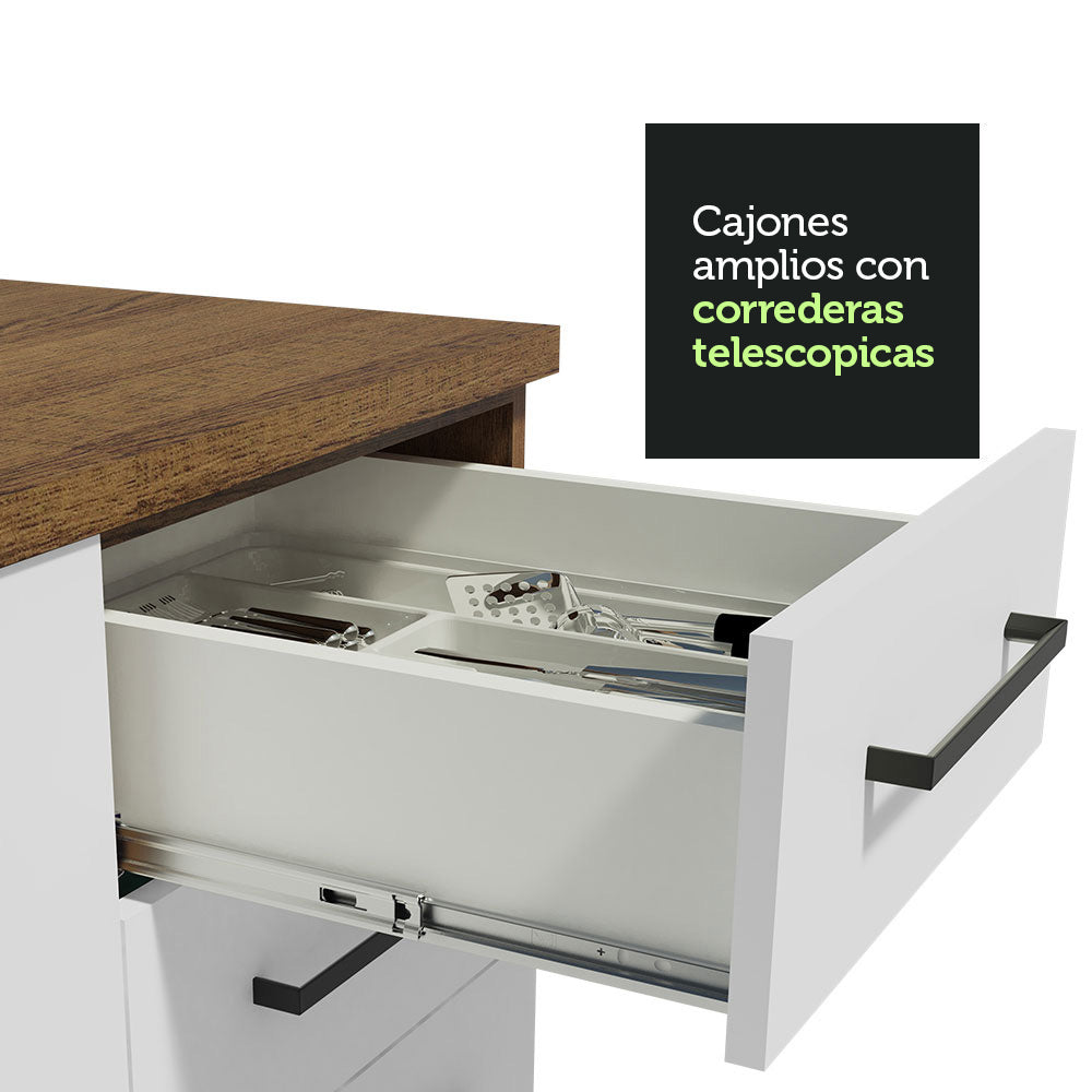 Combo de Cocina 150cm Marrón/Blanco Agata Madesa 02