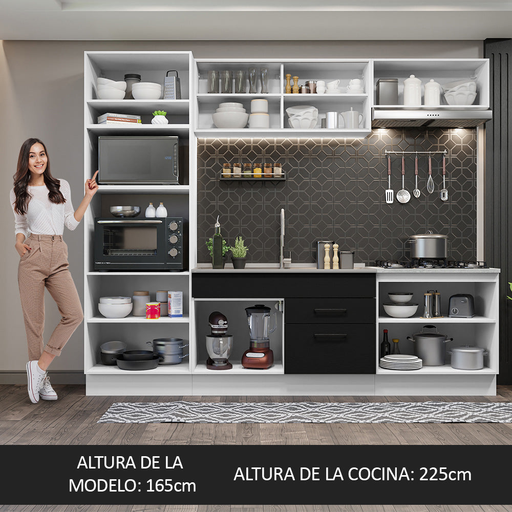 Combo de Cocina 270 cm Agata Blanco/Negro 03
