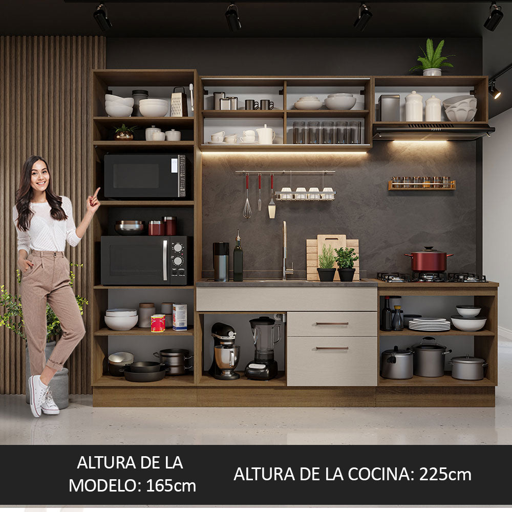 Combo de Cocina 270 cm Agata Marrón/Crema 03