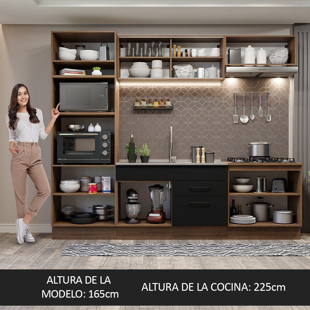 Combo de Cocina 270 cm Agata Marrón/Negro 03