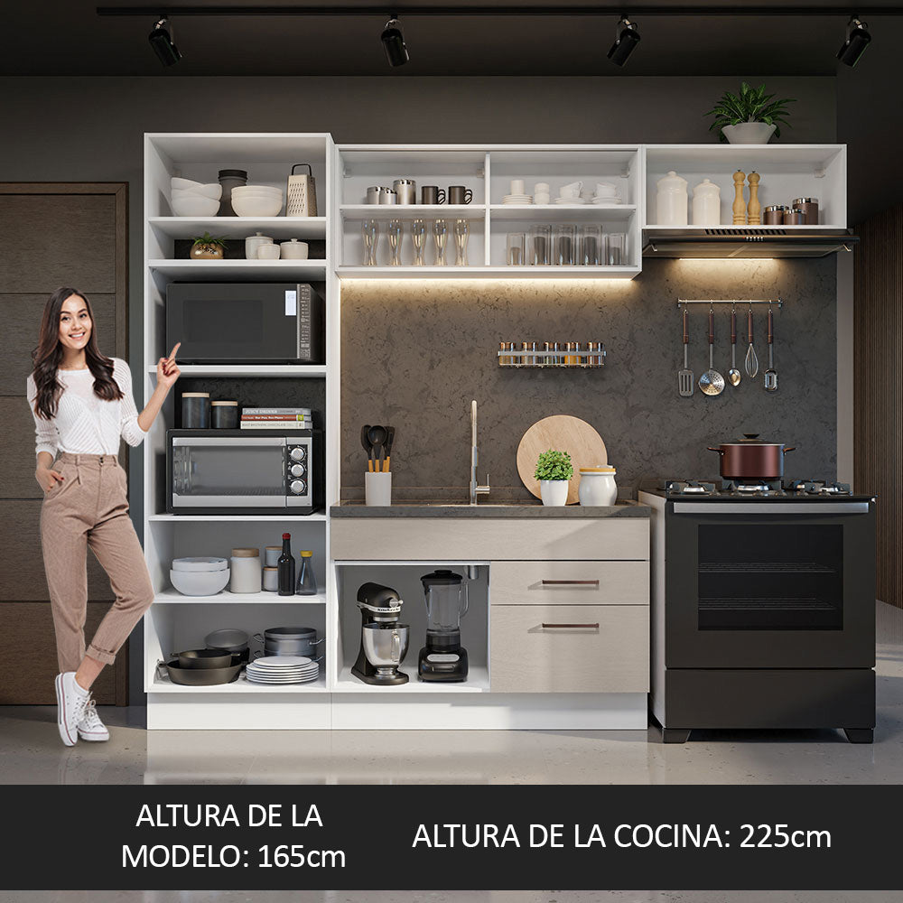 Combo de Cocina 270 cm Agata Blanco/Crema 04