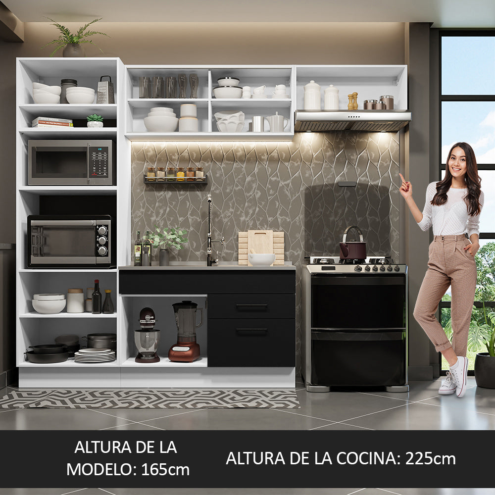 Combo de Cocina 270 cm Agata Blanco/Negro 04