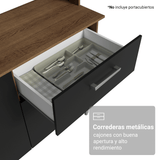Cocina Compacta 196 cm Aura Marrón/Negro 01