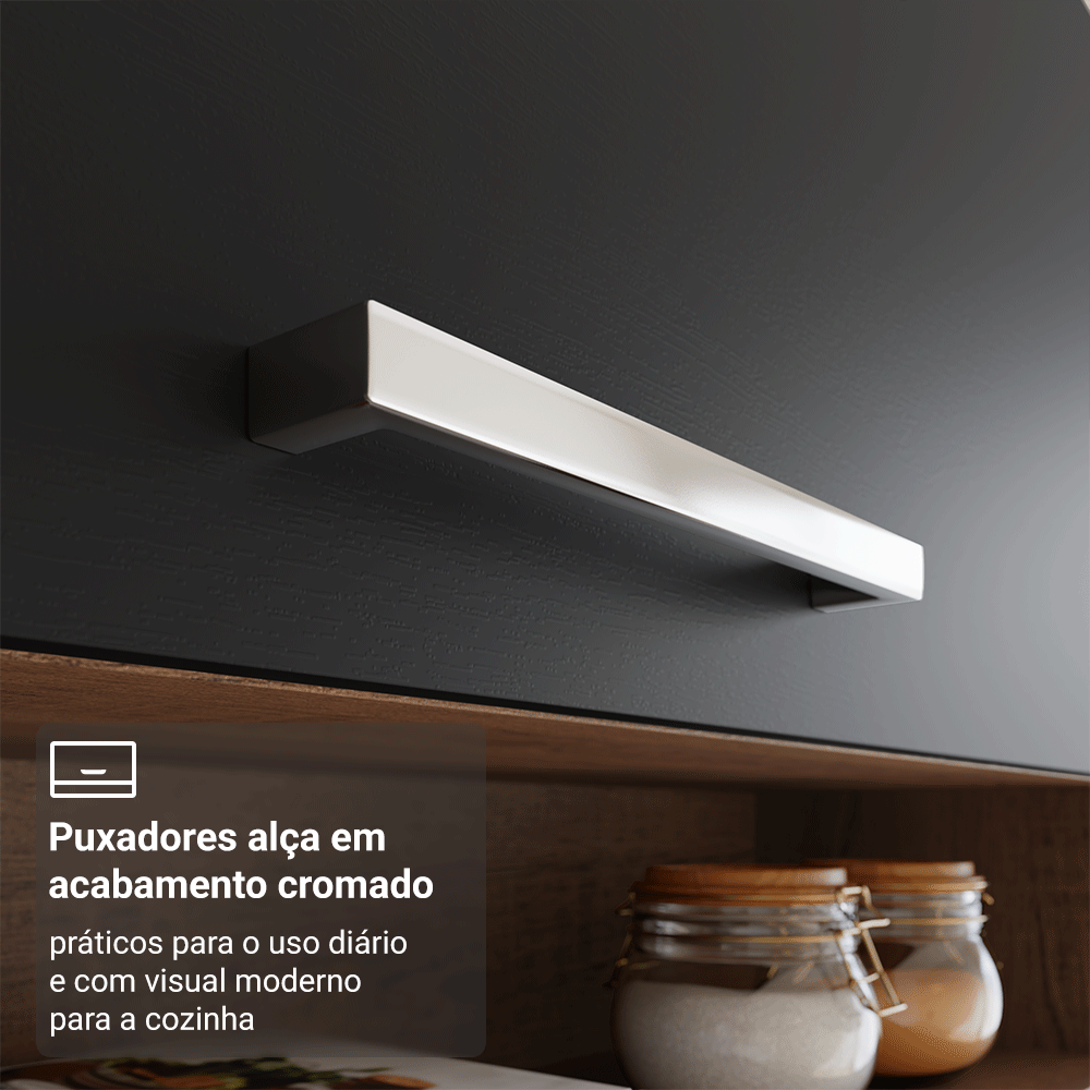 Combo completo de Cocina 220 cm Marrón/Negro Deli Madesa 02