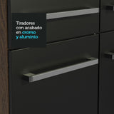 Combo de Cocina Emilly 105cm Con Alacena Marrón/Negro Madesa 01